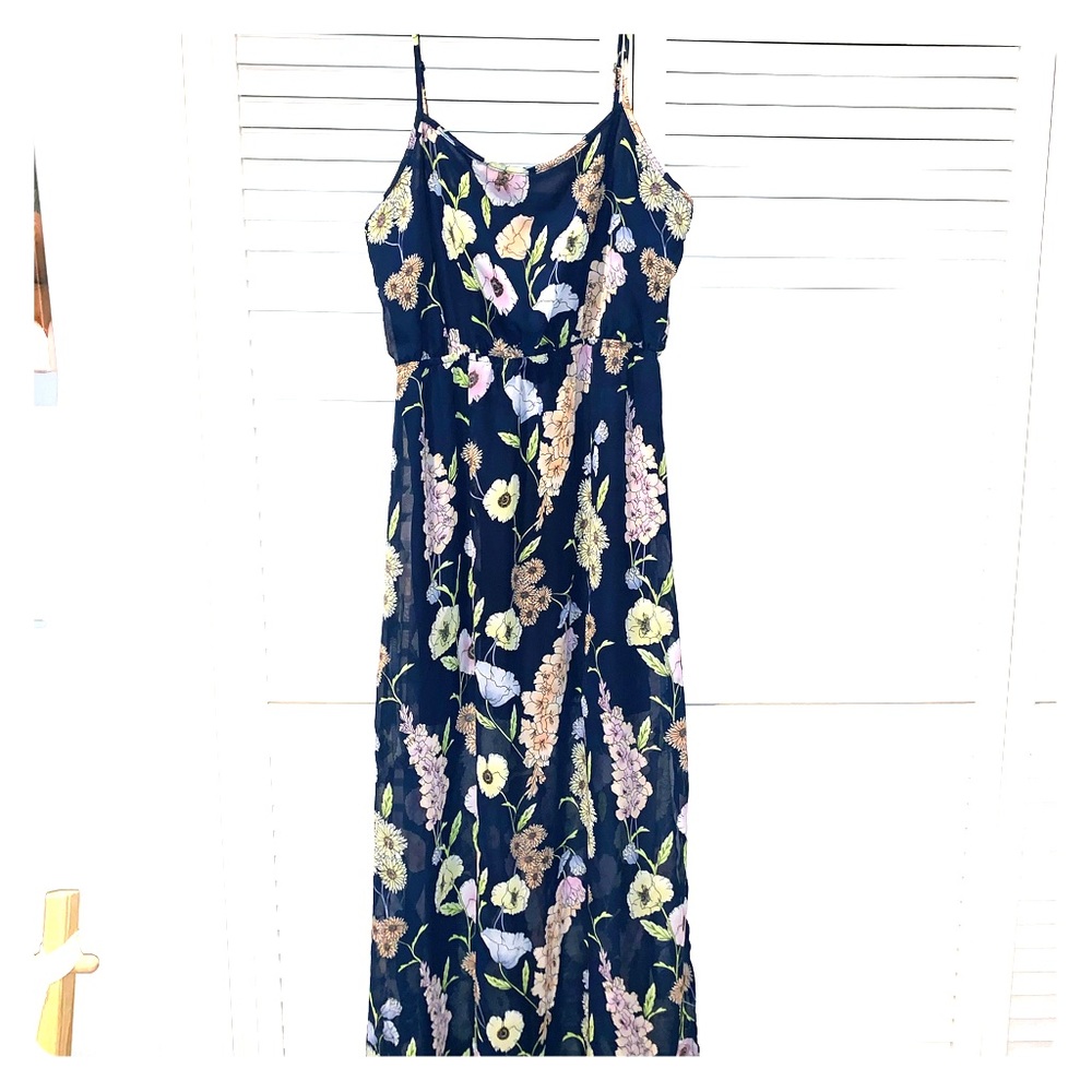 Forever 21 full length navy dress